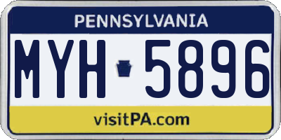 PA license plate MYH5896