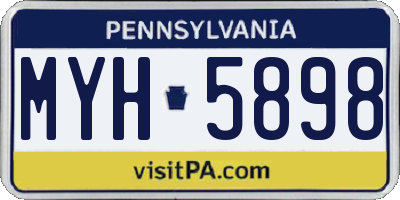PA license plate MYH5898