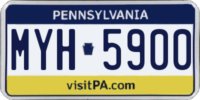 PA license plate MYH5900