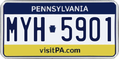 PA license plate MYH5901