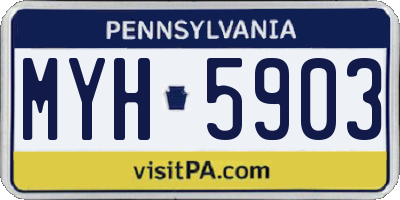 PA license plate MYH5903