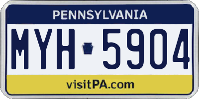 PA license plate MYH5904