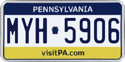 PA license plate MYH5906