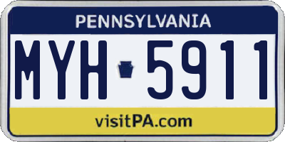 PA license plate MYH5911