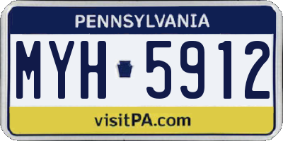 PA license plate MYH5912