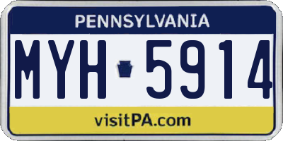 PA license plate MYH5914