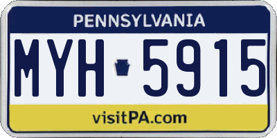 PA license plate MYH5915