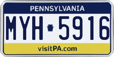 PA license plate MYH5916