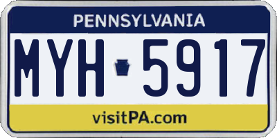 PA license plate MYH5917