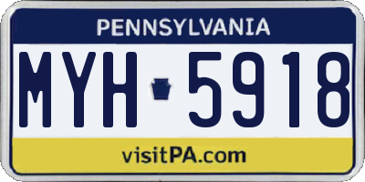 PA license plate MYH5918