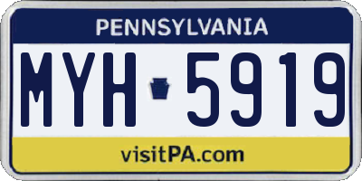 PA license plate MYH5919
