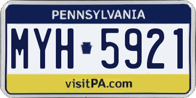 PA license plate MYH5921