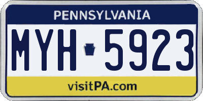 PA license plate MYH5923