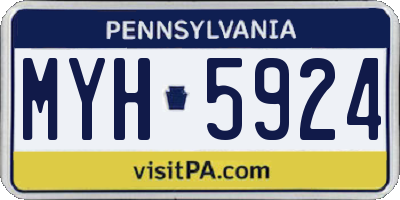 PA license plate MYH5924