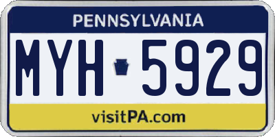 PA license plate MYH5929