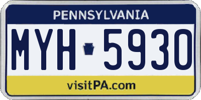 PA license plate MYH5930