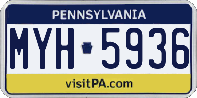 PA license plate MYH5936