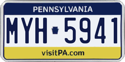 PA license plate MYH5941