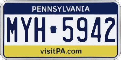 PA license plate MYH5942
