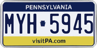 PA license plate MYH5945