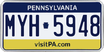 PA license plate MYH5948