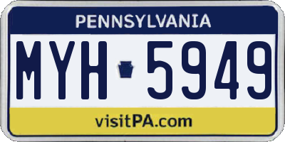 PA license plate MYH5949