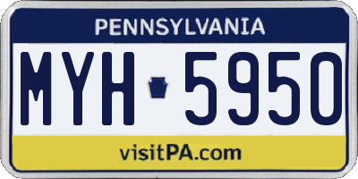 PA license plate MYH5950