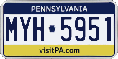 PA license plate MYH5951