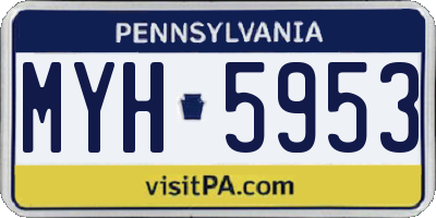 PA license plate MYH5953