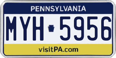 PA license plate MYH5956