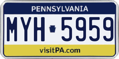 PA license plate MYH5959