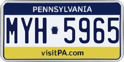 PA license plate MYH5965