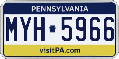 PA license plate MYH5966