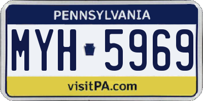 PA license plate MYH5969