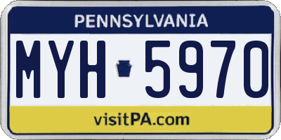 PA license plate MYH5970