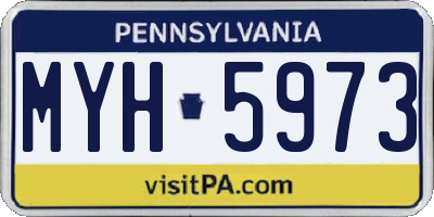 PA license plate MYH5973