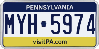 PA license plate MYH5974