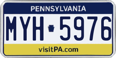 PA license plate MYH5976