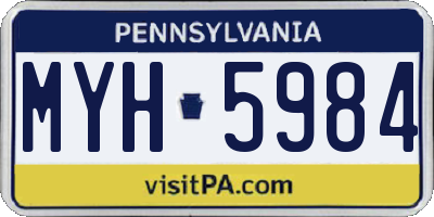 PA license plate MYH5984