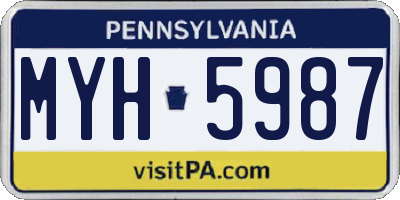 PA license plate MYH5987