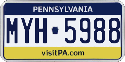 PA license plate MYH5988