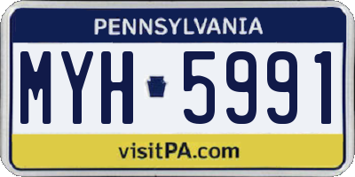 PA license plate MYH5991