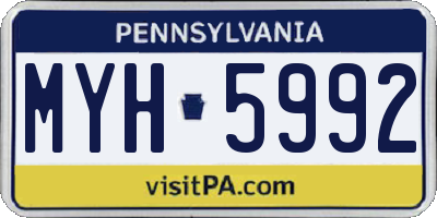 PA license plate MYH5992