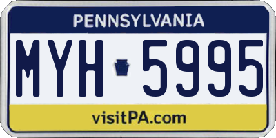 PA license plate MYH5995