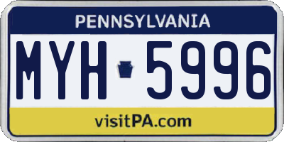 PA license plate MYH5996