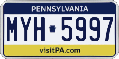 PA license plate MYH5997
