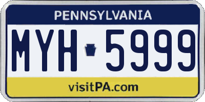 PA license plate MYH5999