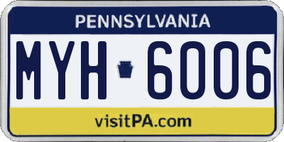 PA license plate MYH6006
