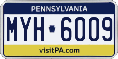 PA license plate MYH6009