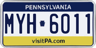 PA license plate MYH6011